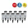 10er-Set Solar-LED-Erdspieß CYRUS - stahl-blank