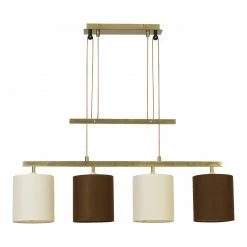 Pendelleuchte - braun-beige - 4-flammig