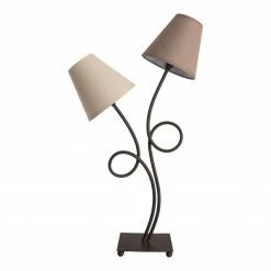 Tischlampe BOHO - beige-braun - 2 flammig