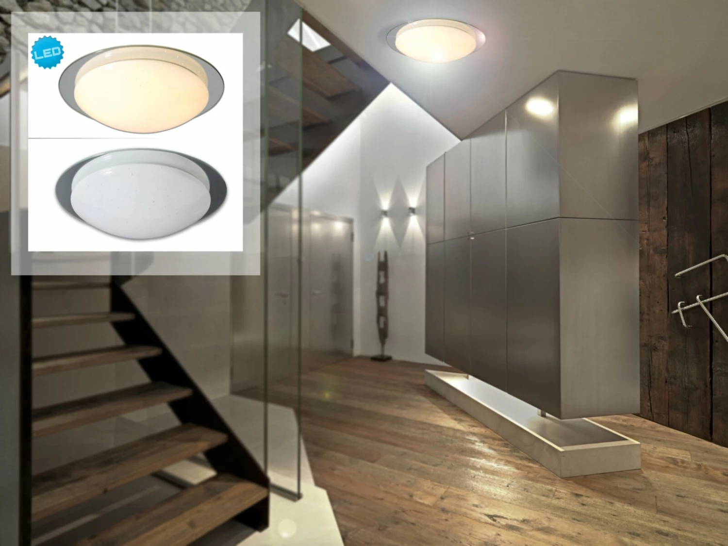 LED-Deckenleuchte PALMA - chrom - Ø 30 cm – Bild 4