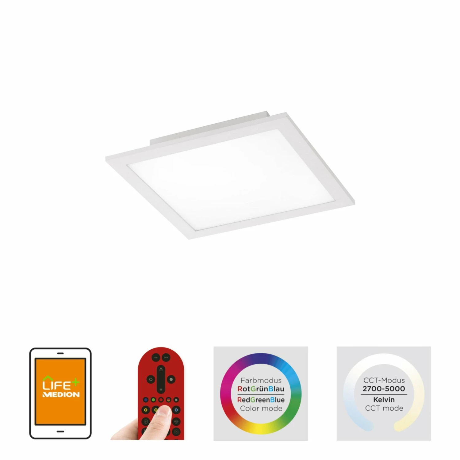 LED-Deckenleuchte - weiß - SmartHome - mit Fernbedienung - 30 cm – Bild 3
