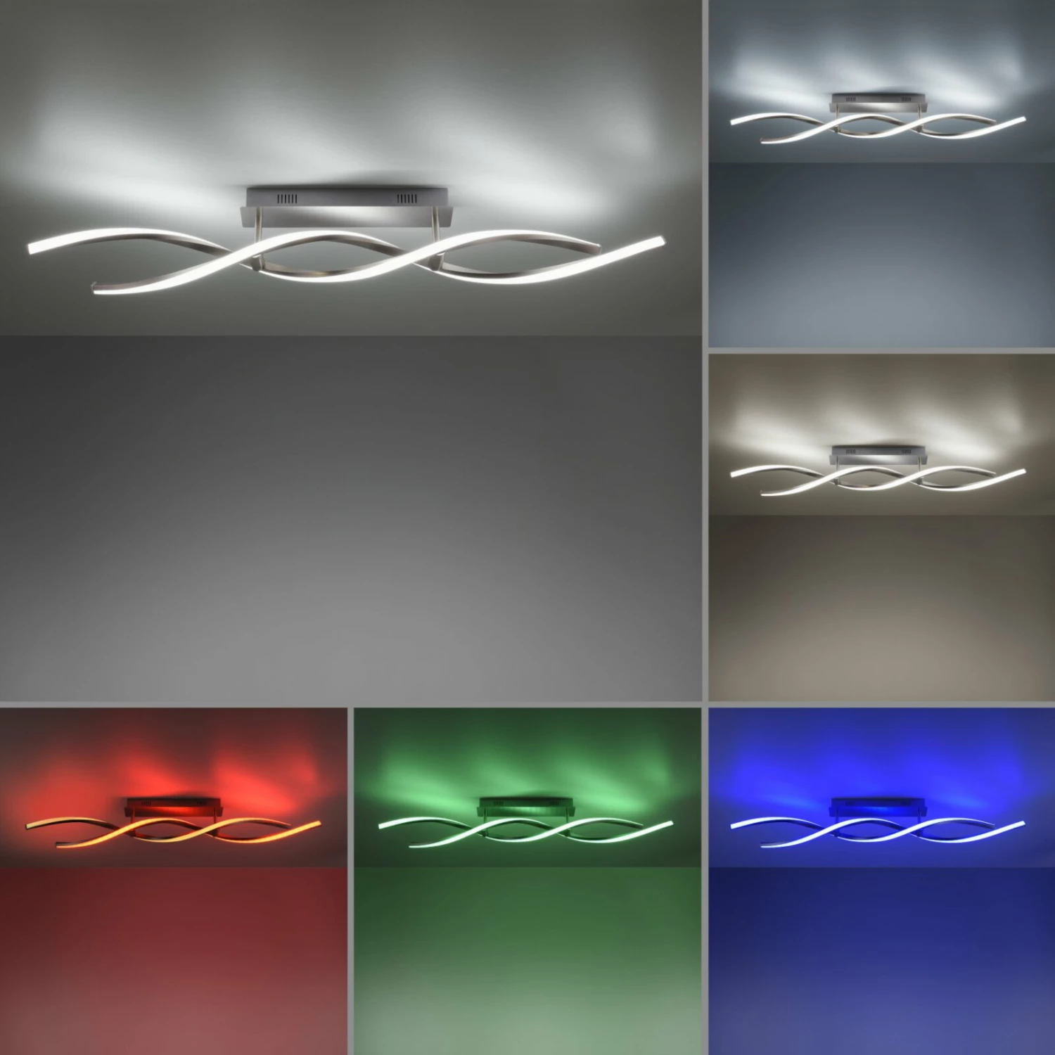 LED-Deckenleuchte - stahlfarben - SmartHome - RGB - 110 cm lang – Bild 2