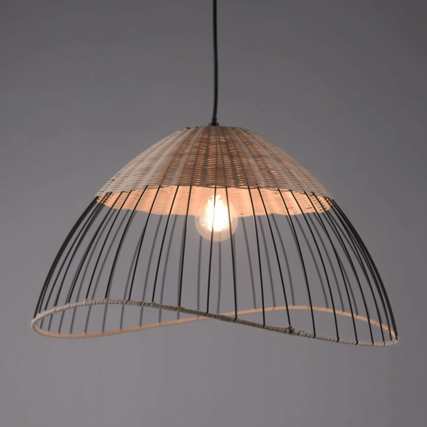 Pendelleuchte - holz-natur - Rattan – Bild 3