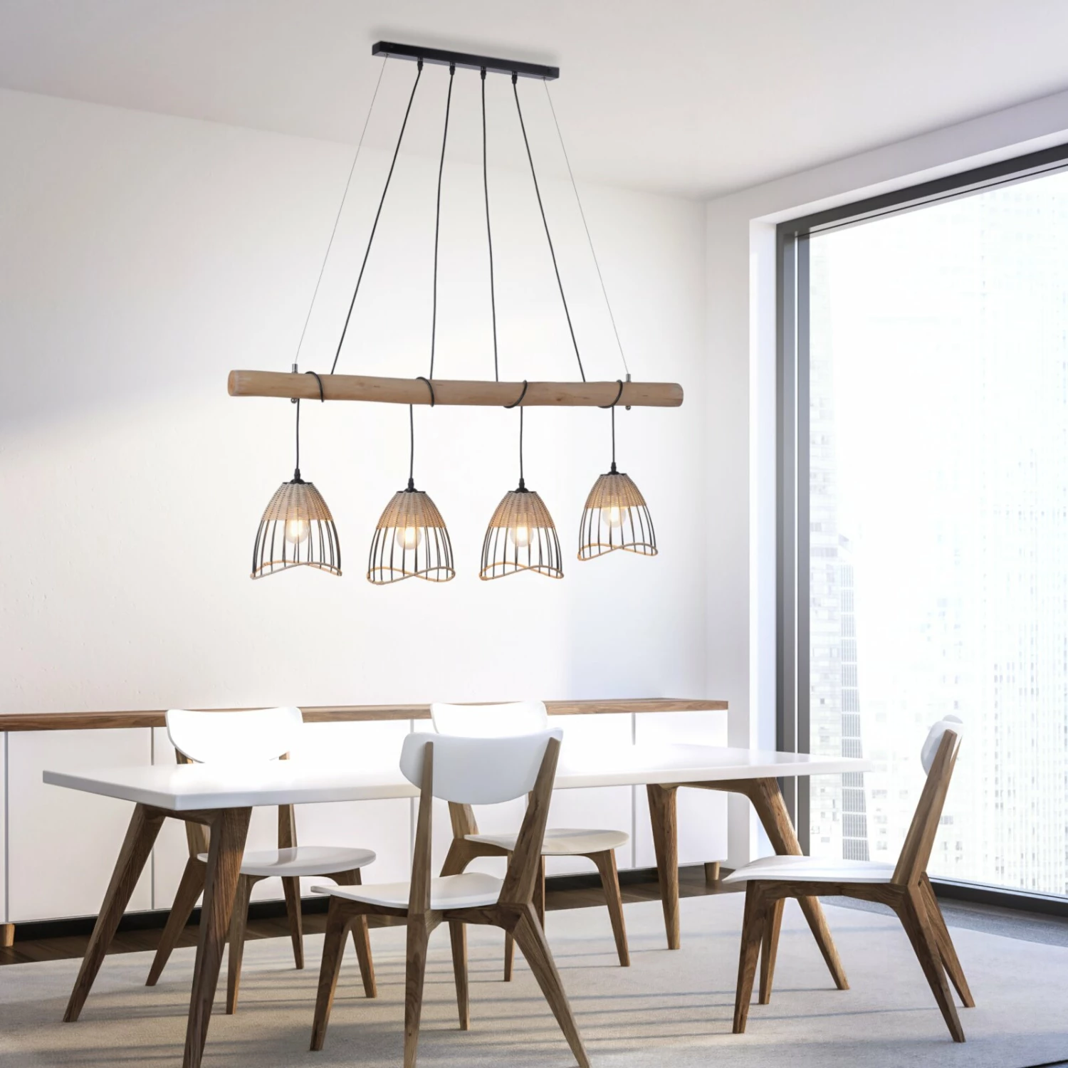 Pendelleuchte - braun-schwarz - 120 cm breit – Bild 3