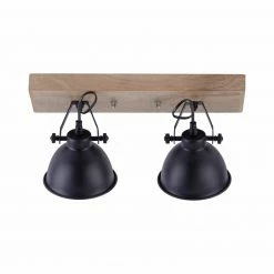 Wand-/Deckenstrahler - schwarz-holzfarben - 2-flammig