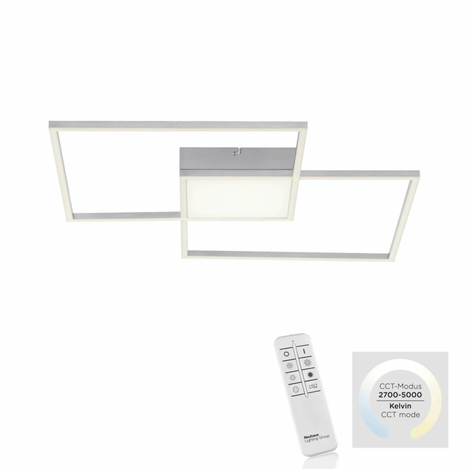 LED-Deckenleuchte - stahlfarben - dimmbar - Serienschalter – Bild 4