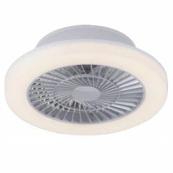 LED-Deckenleuchte mit Ventilator - stahlfarben - Serienschalter
