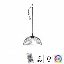 LED-Outdoor-Pendelleuchte - schwarz - dimmbar - RGB