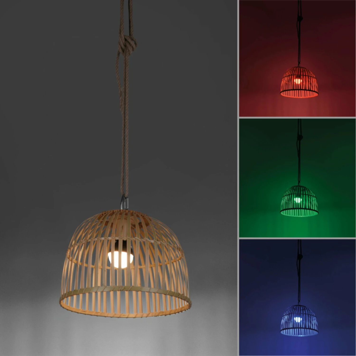 Outdoor-Pendelleuchte - natur - dimmbar - RGB+W â Bild 2