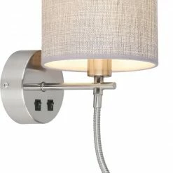 Wandleuchte - grau - Nickel matt - inklusive Leselampe