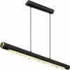 LED-Pendelleuchte - schwarz matt-Burned Wood - Memory-Funktion - 100 cm