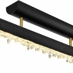 LED-Deckenleuchte - schwarz matt-Burned Wood - Memory-Funktion - 80 cm