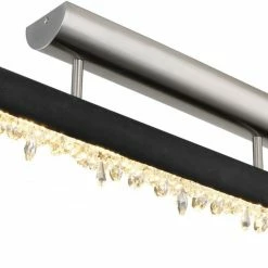 LED-Deckenleuchte - Nickel matt-Burned Wood - Memory-Funktion - 80 cm