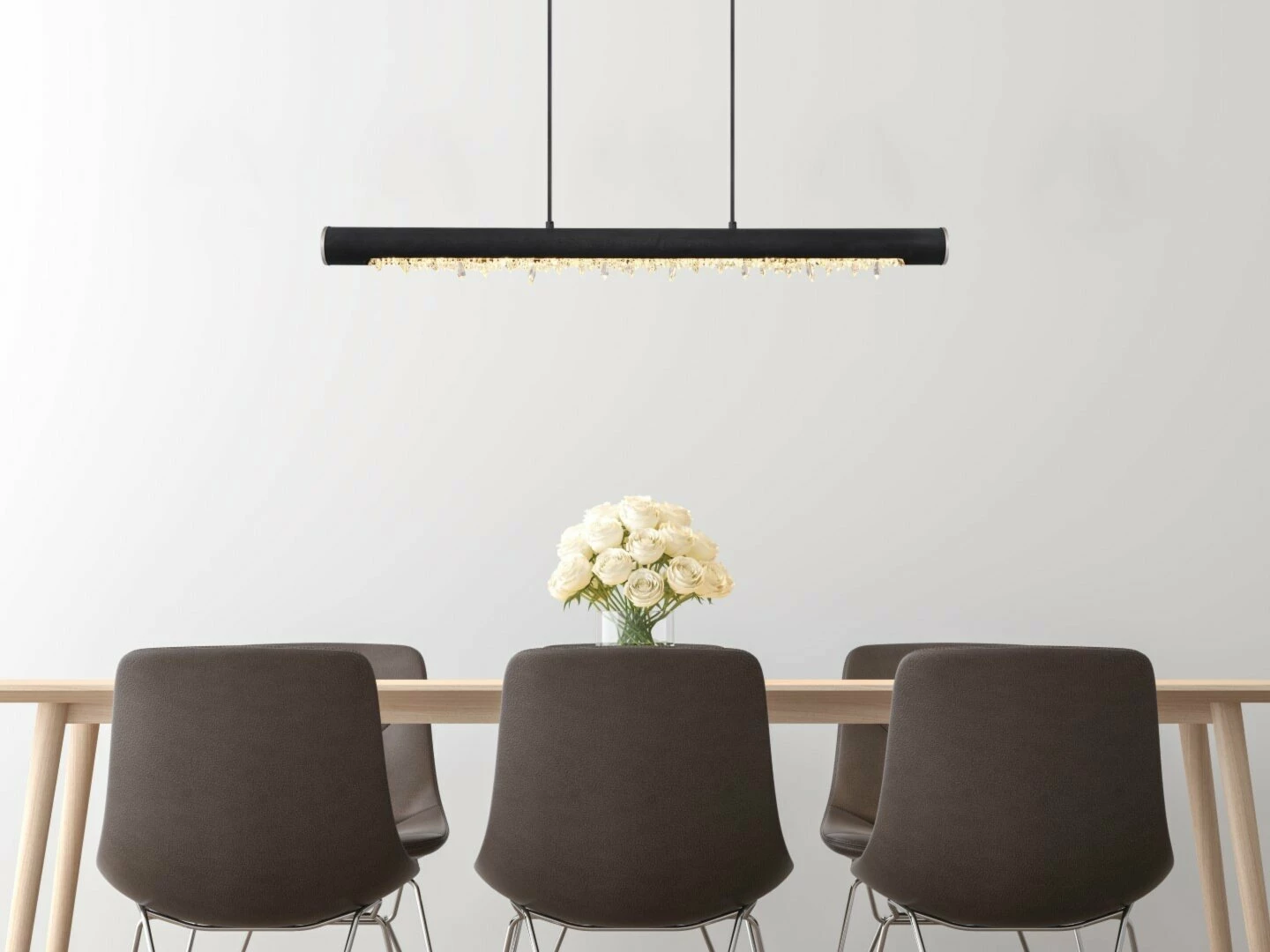 LED-Pendelleuchte - Nickel matt-Burned Wood - Memory-Funktion - 100 cm – Bild 2