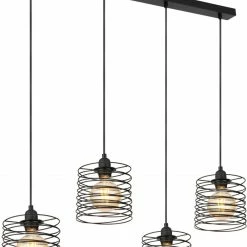 Hängeleuchte - schwarz - Metall - 4-flammig