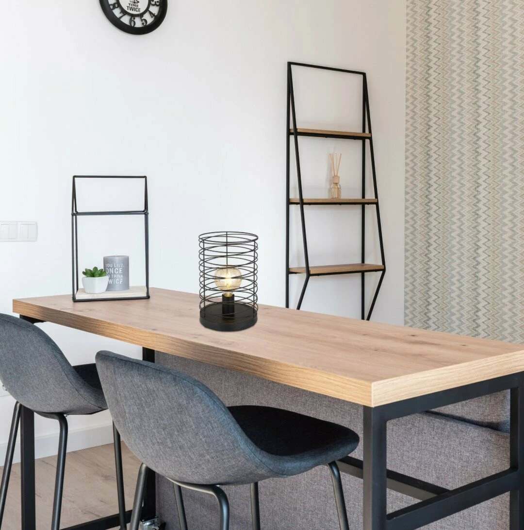 Tischleuchte - schwarz - Metall - 30 cm hoch – Bild 2