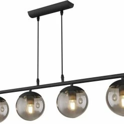 Hängeleuchte - schwarz - Metall - 4-flammig