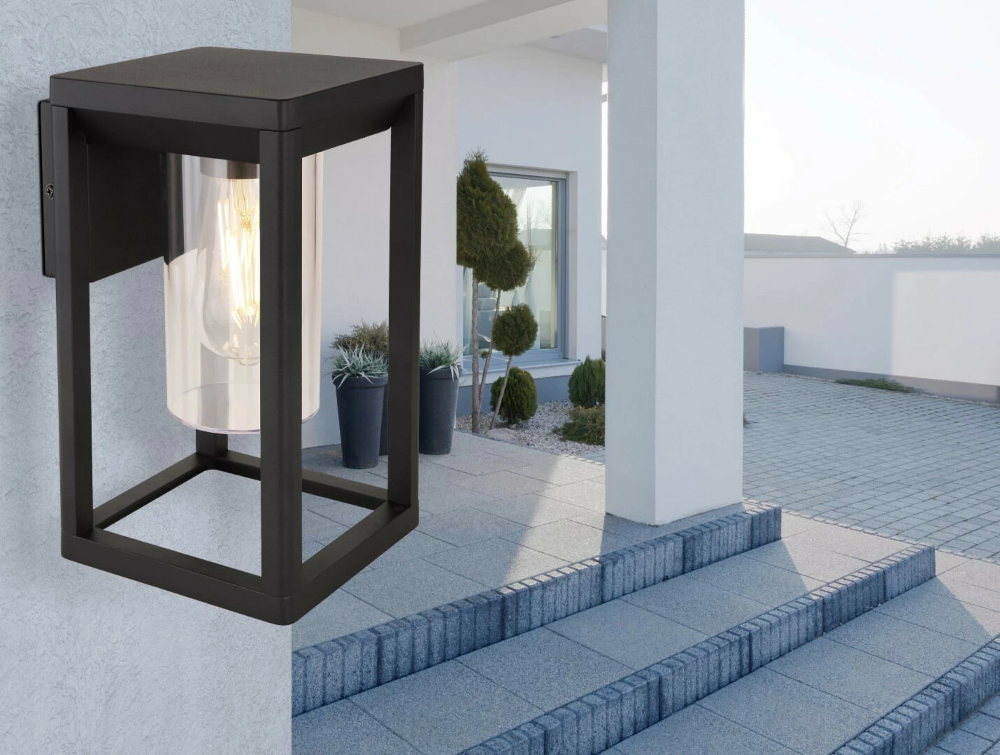 Außenleuchte - schwarz matt - Aluminium - 27 cm hoch – Bild 2