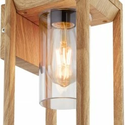 Außenwandleuchte - Holzoptik - Aluminium - 27 cm hoch