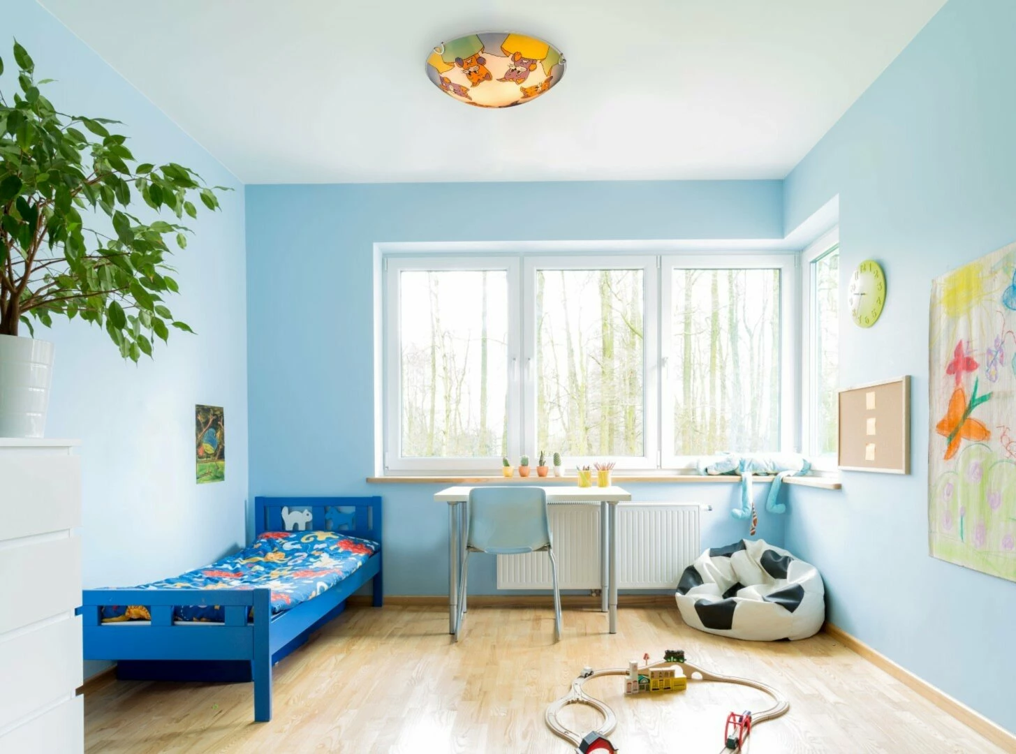 Kinder-Deckenleuchte - weiß - mit bunten Katzenmotiven - Ø 30 cm – Bild 2