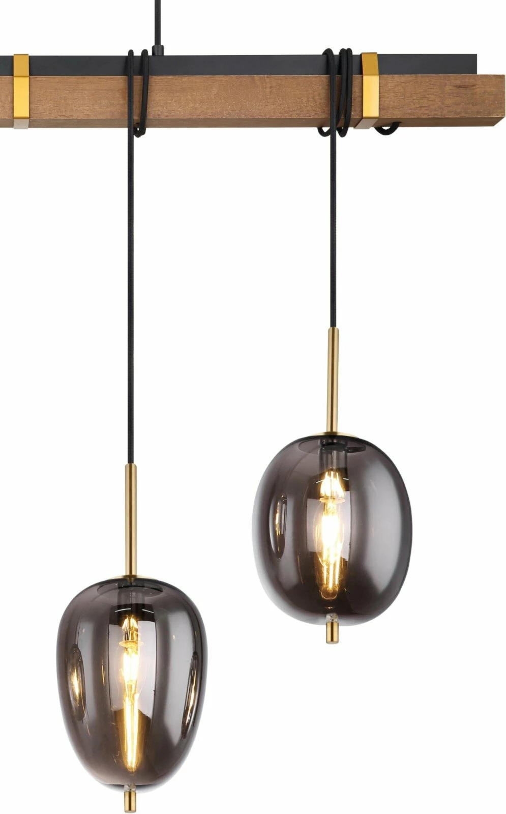 Pendelleuchte - schwarz matt - Holz - 140 cm – Bild 3