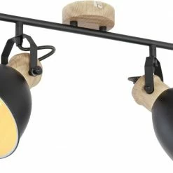 Deckenstrahler - schwarz-braun - Metall - 35 cm breit