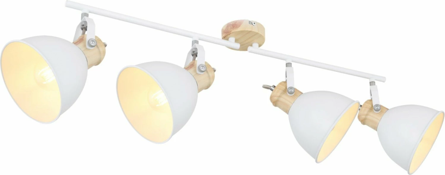 Deckenstrahler - weiß-Holzoptik - 4-flammig