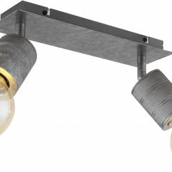 Deckenstrahler - silber - gerillt - 2-flammig