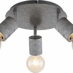Deckenstrahler - silber - gerillt - 3-flammig