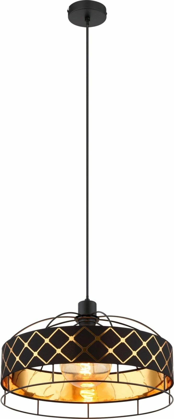 Pendelleuchte - schwarz-goldfarben - Ă 40 cm