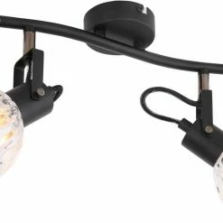 Deckenstrahler - schwarz-klar - 2-flammig