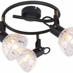 Deckenstrahler - schwarz-klar - 3-flammig