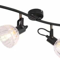 Deckenstrahler - schwarz-klar - 4-flammig