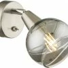 LED-Wandstrahler - Nickel matt - Metall - mit Kippschalter