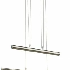 Pendelleuchte - Nickel matt - Metall - 60cm breit