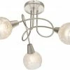 Deckenlampe - Nickel-matt - Glas - Eisblumendekor