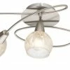 Deckenlampe - Nickel-matt - Glas - Eisblumendekor