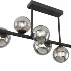 LED-Deckenlampe - schwarz matt - Metall - 80 cm breit