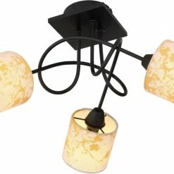 Deckenlampe - schwarz-gold - 46 cm breit