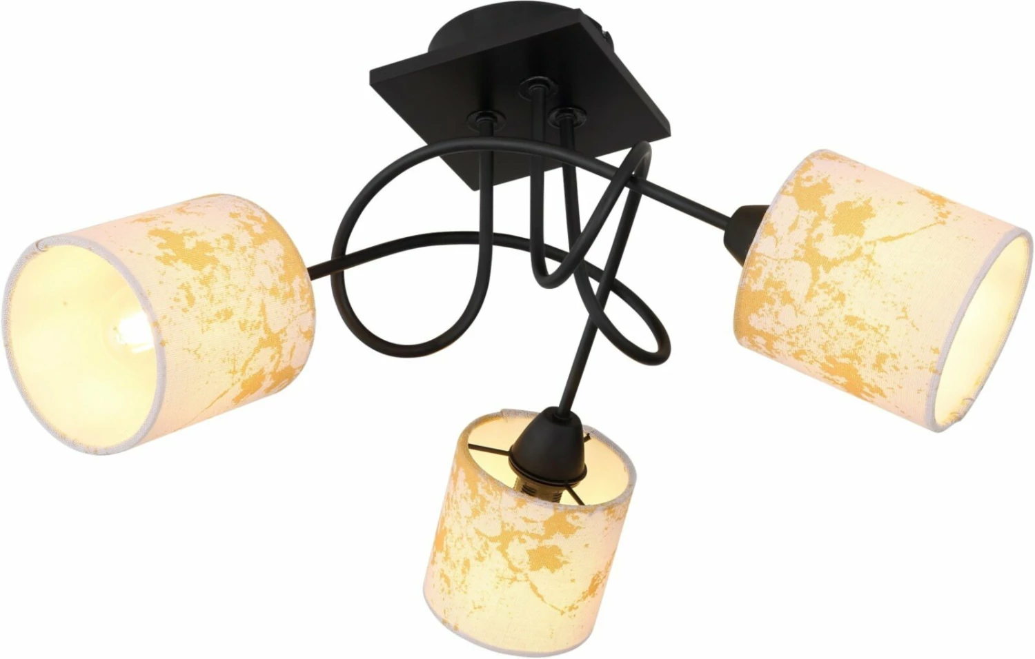 Deckenlampe - schwarz-gold - 46 cm breit