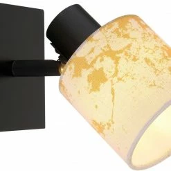 Deckenstrahler - schwarz-gold - 17,5 cm hoch