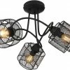 Deckenlampe - schwarz-matt - Metall - 46 cm breit