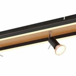 Deckenleuchte - schwarz matt - Holzoptik