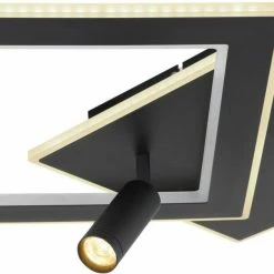 RGB-LED-Deckenleuchte - schwarz matt - opal - quadratisch