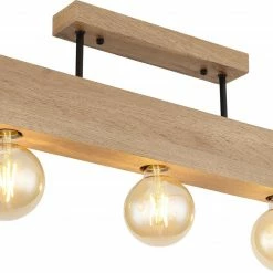 Deckenlampe - dunkelbraun - Holzoptik - 60 cm breit