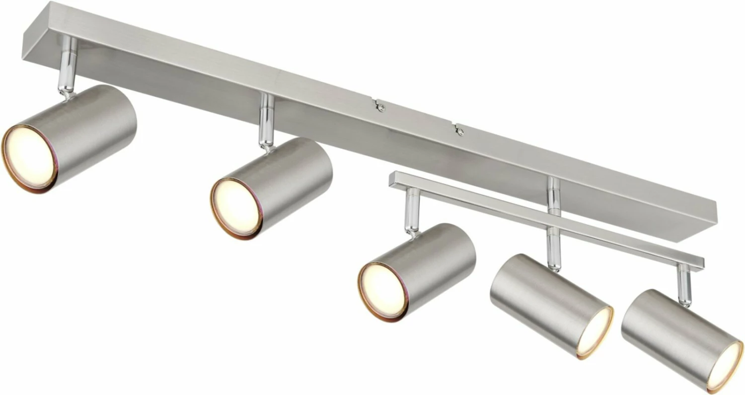 Deckenstrahler - Nickel matt - Metall - 5-flammig