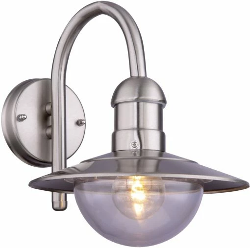 Außenleuchte - silber - Edelstahl - 24x30 cm