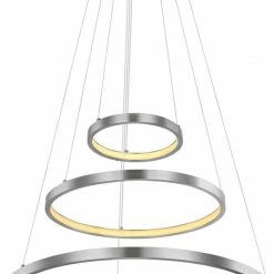 LED-Pendelleuchte - Nickel matt - Metall - 51 cm Ø