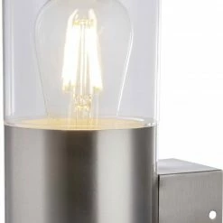 Außenleuchte - silber - Edelstahl - 23 cm hoch