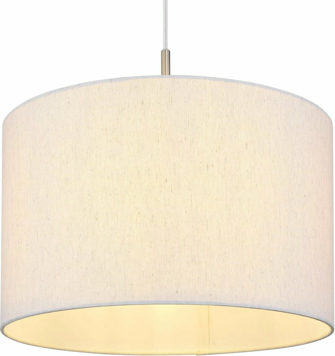 Pendelleuchte - Nickel-sandfarben - Metall-Textil – Bild 3